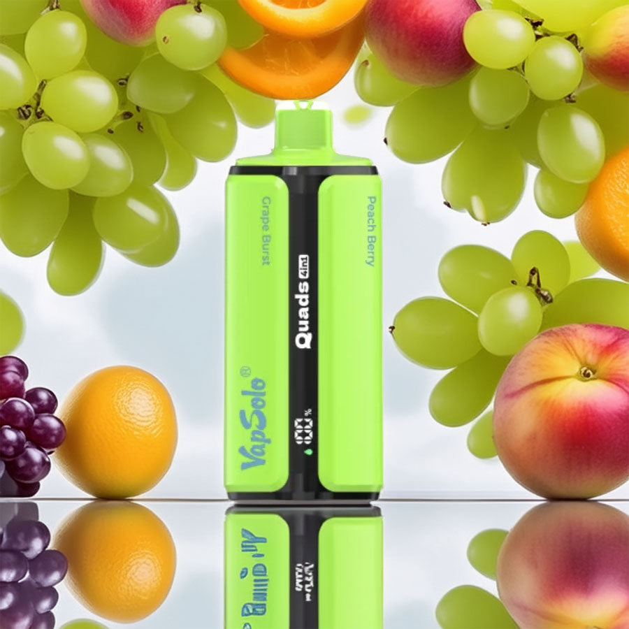 VapSolo Quads 80000 – Grape Burst & Lychee Ice & Kiwi Passionfruit Guava & Peach Berry 5%